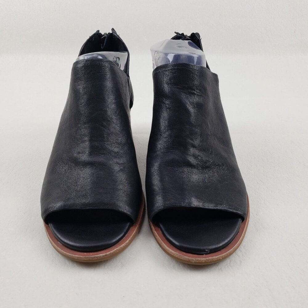 Sofft Carleigh Peep Toe Heel Womens 7.5 Black Leather Block Heel Zip Up Bootie - Picture 6 of 14